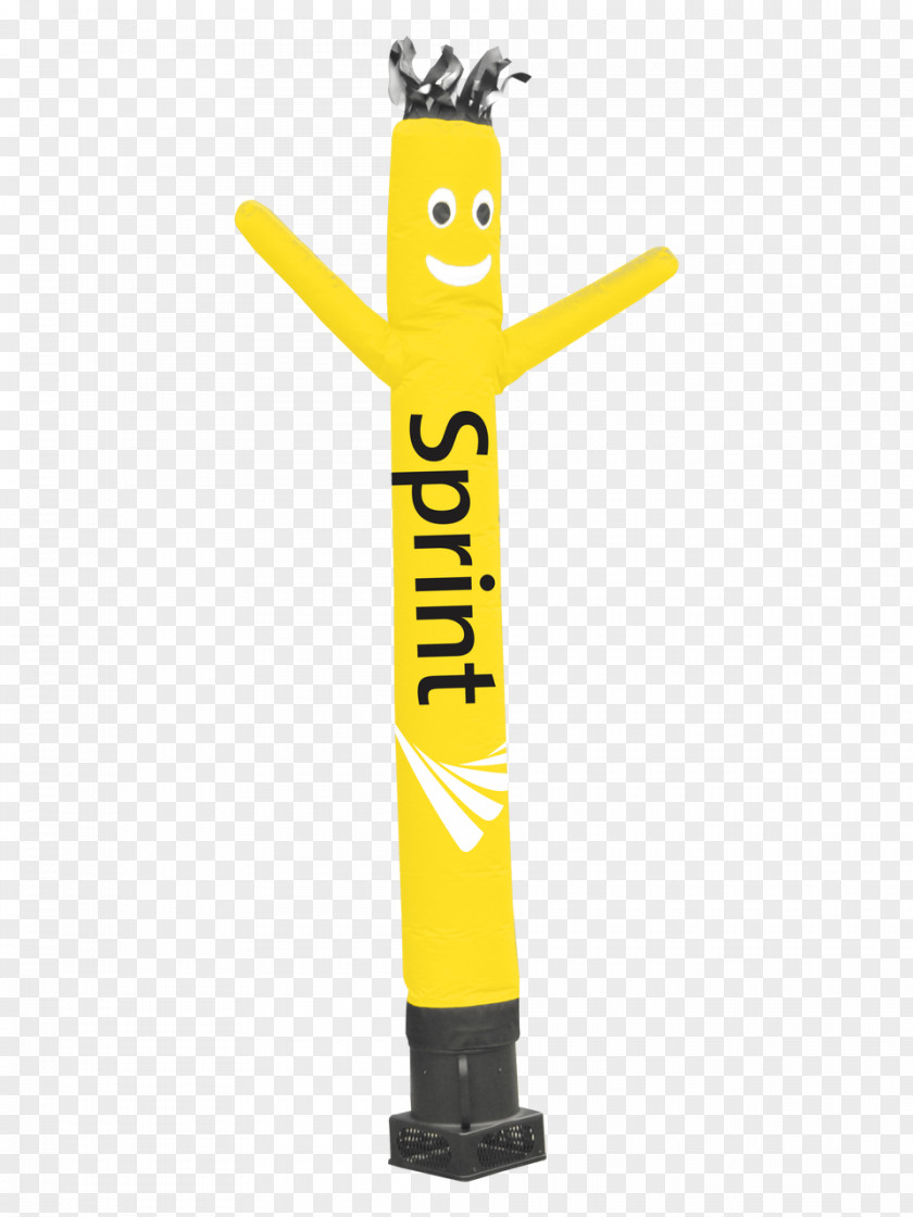 Yellow Dancer Tube Man Sprint Inflatable Advertising PNG
