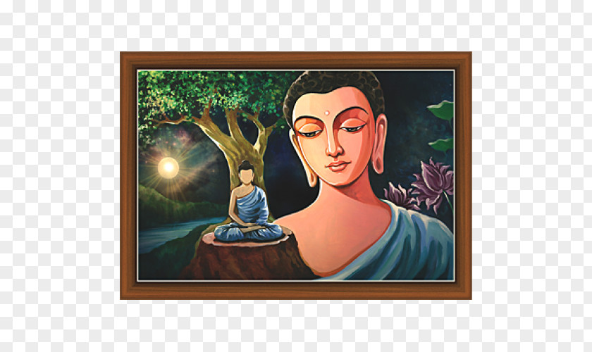 Buddha Painting Modern Art Poster Portrait PNG