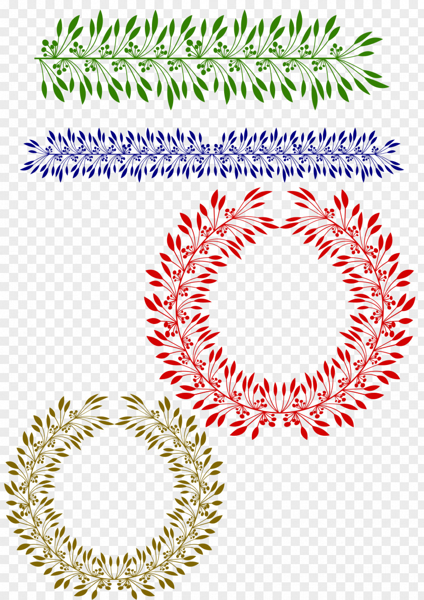 Flower Wreath Circle Point Symmetry Pattern PNG