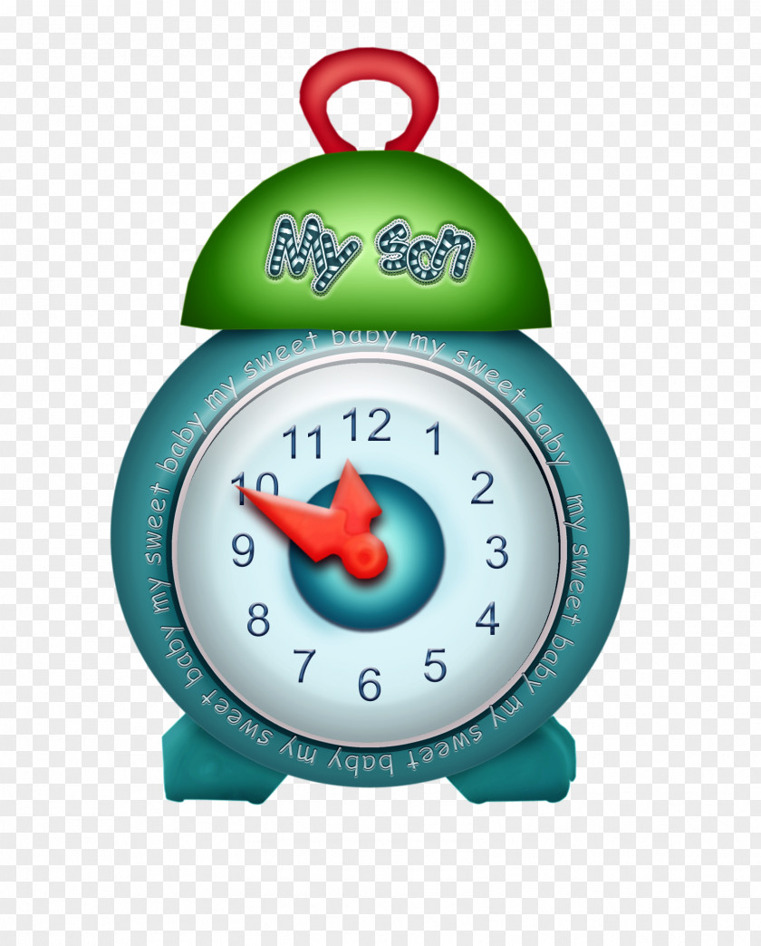 Beautiful Blue Alarm Clock PNG