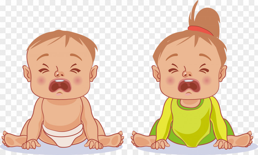 Cute Little Baby Vector Infant Crying Illustration PNG