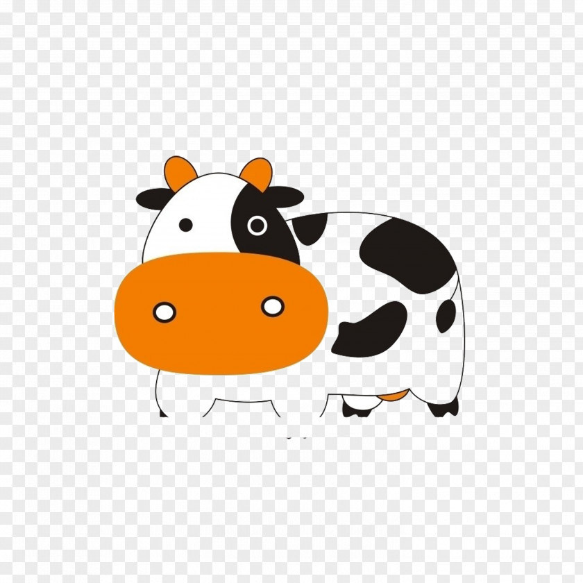 Dairy Cow Cattle Cartoon Stroke Child PNG