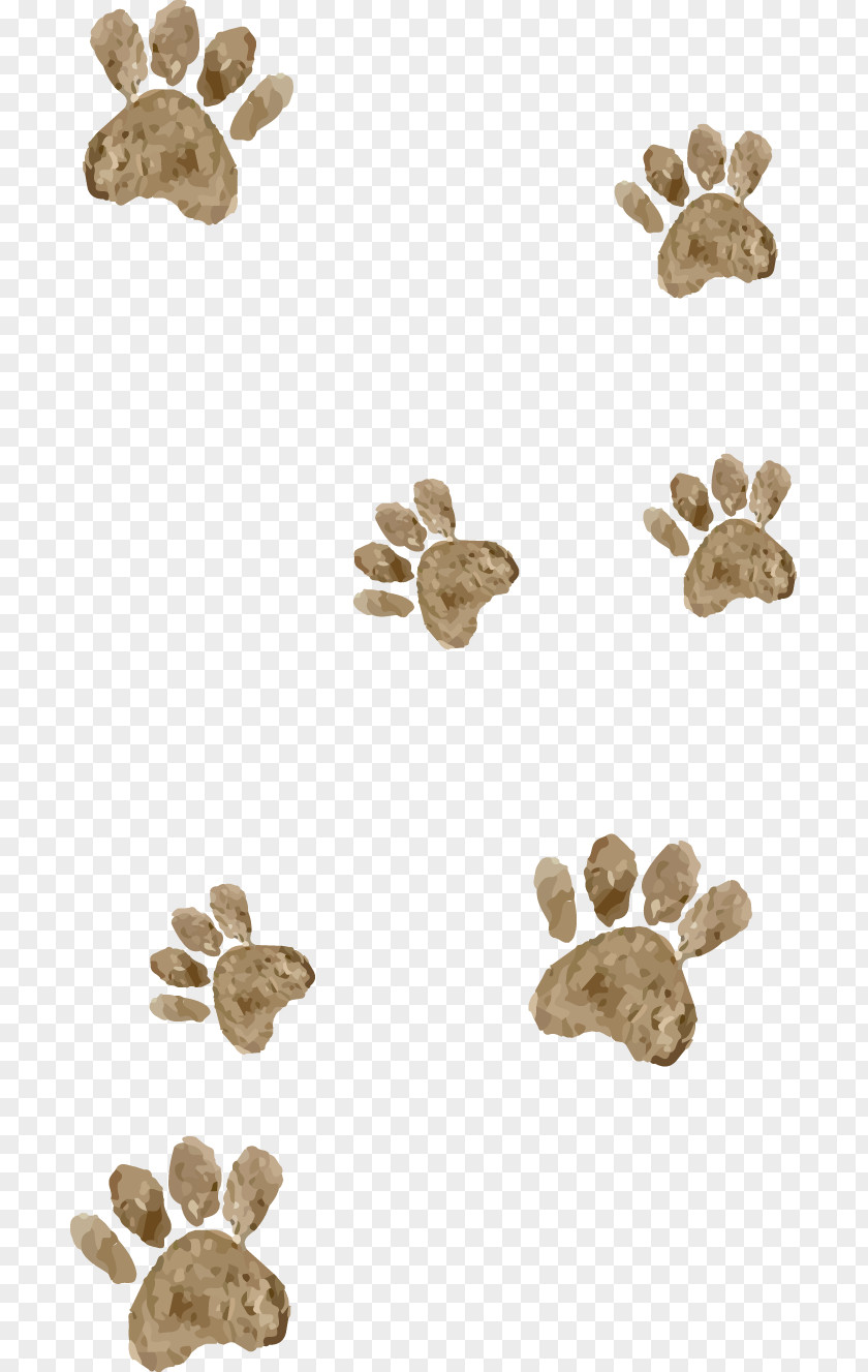 Vector Hand-painted Watercolor Cartoon Footprints Animal PNG