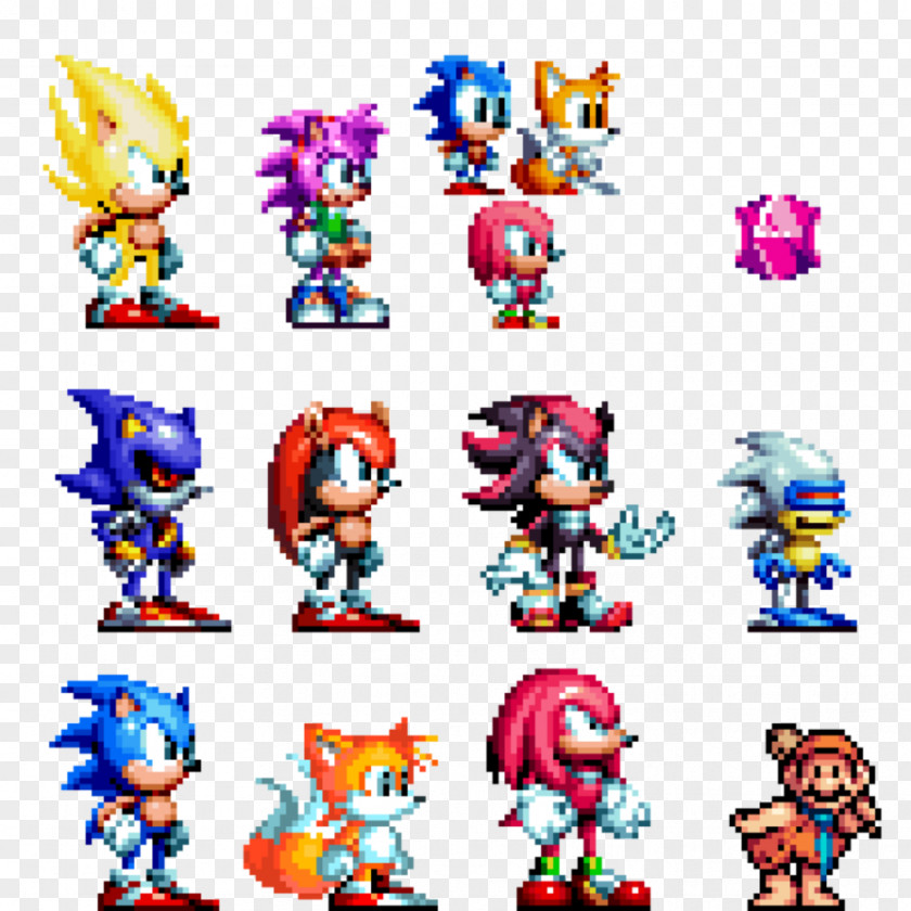 Sprite Sonic The Hedgehog 3 Shadow Knuckles Echidna Pixel Art PNG