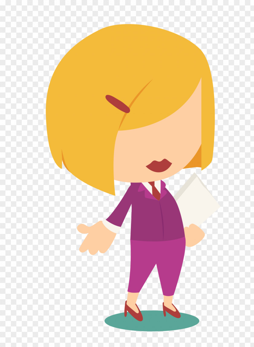 Yellow-haired Cartoon Woman Female Yellow Illustration PNG