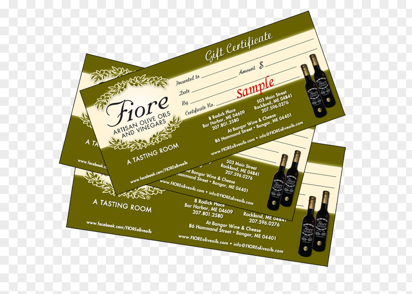 Gift Card FIORE Artisan Olive Oils & Vinegars Shopping Box PNG