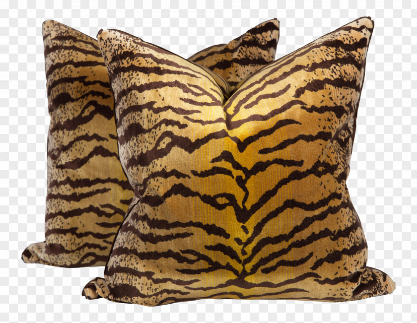 Tiger Throw Pillows Silk Dupioni Textile PNG