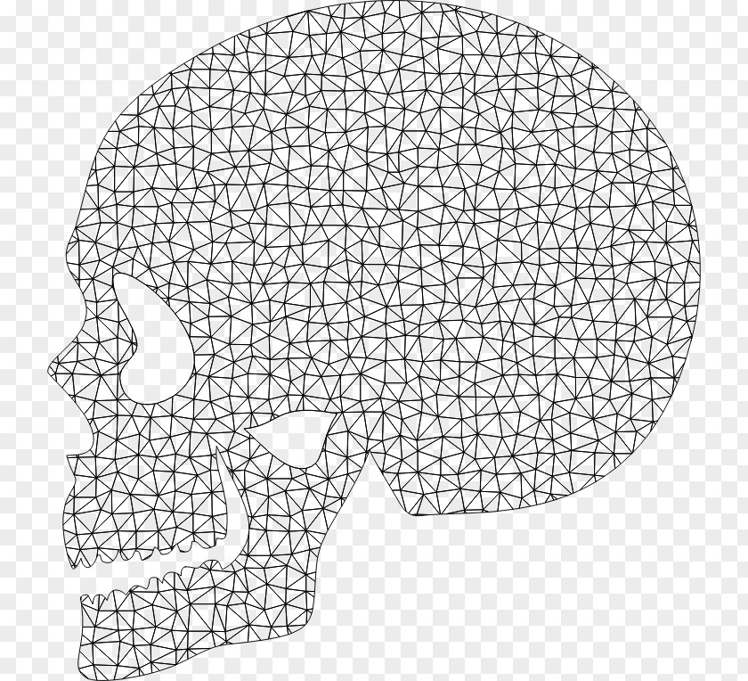 Low Poly Website Wireframe Skull Polygon Brain PNG