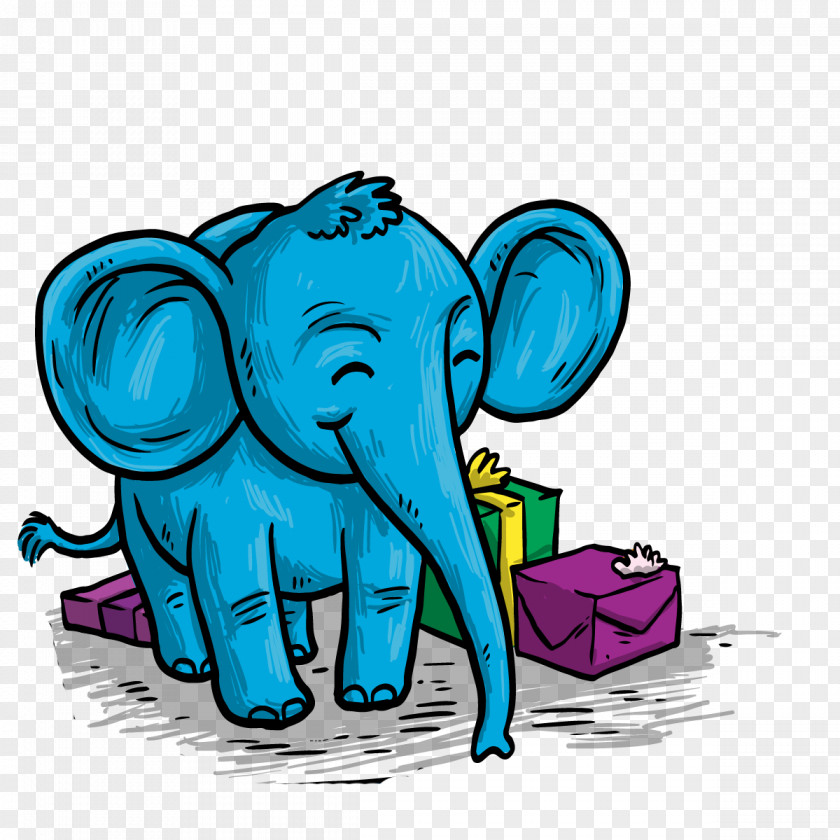 Vector Elephant Birthday African Indian Clip Art PNG