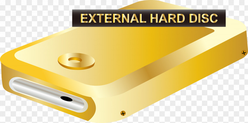 Gold Hard Disk Vector Euclidean Icon PNG