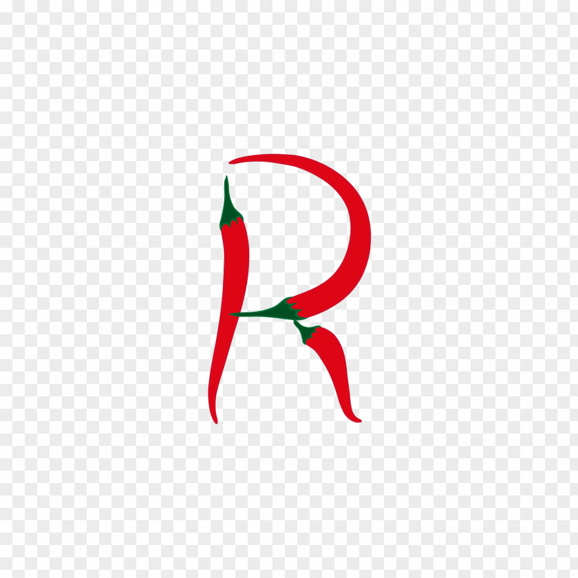 Pepper Spliced Letters R Logo Red Font PNG