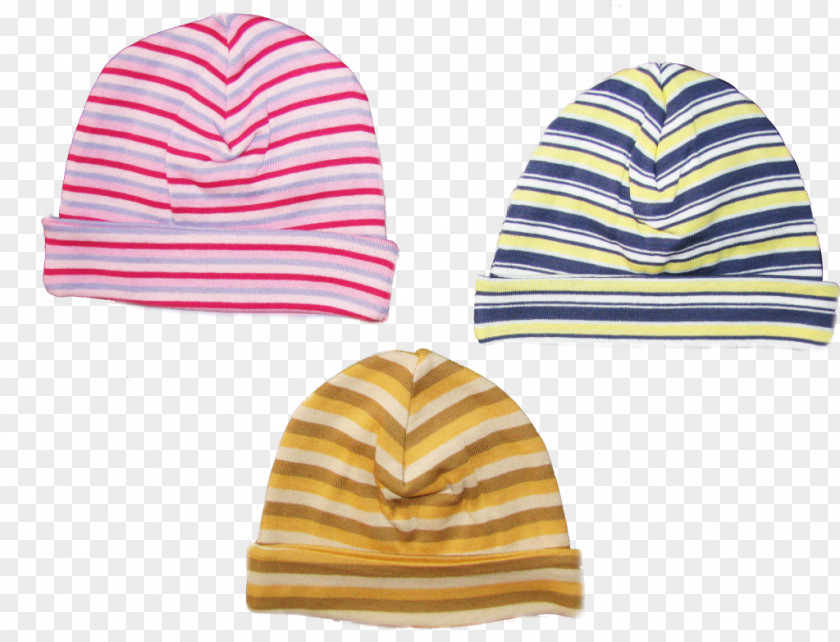 Striped Material Bonnet Beanie Cap Headgear Hat PNG
