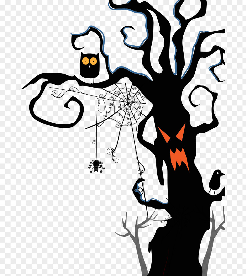 Vector Dryad Cobwebs With Owls Milkshake Halloween Party Apple PNG