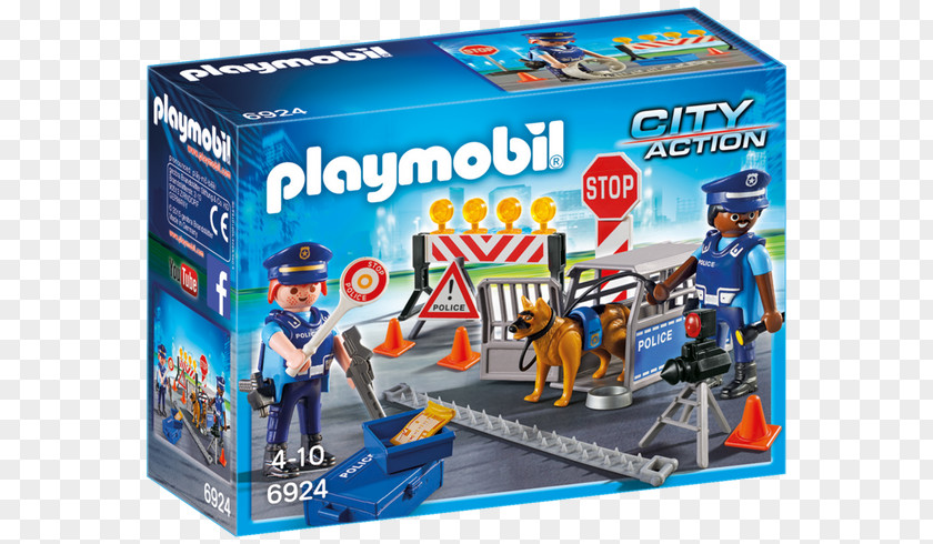 Playmobil Police Toys Roadblock 6924 City Action Headquarters With Prison (6919) Toy PNG