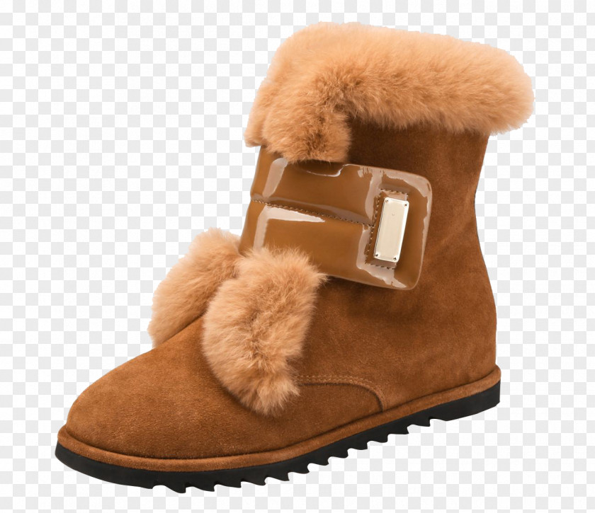 Plush Camel Boots Snow Boot Shoe PNG