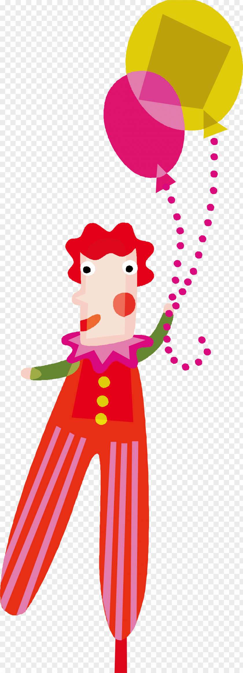 Colorful Cartoon Clown Circus Illustration PNG