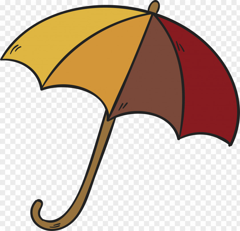 Hand Drawn Striped Umbrella Clip Art PNG