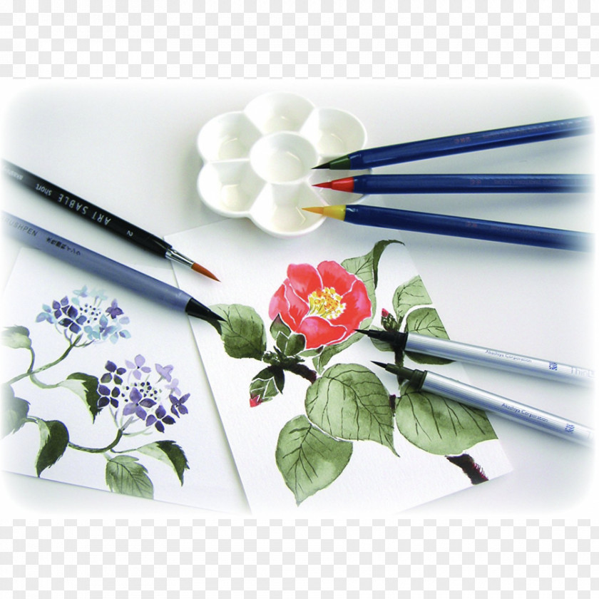 Watercolor Brush Painting Fudepen Paintbrush Ink PNG