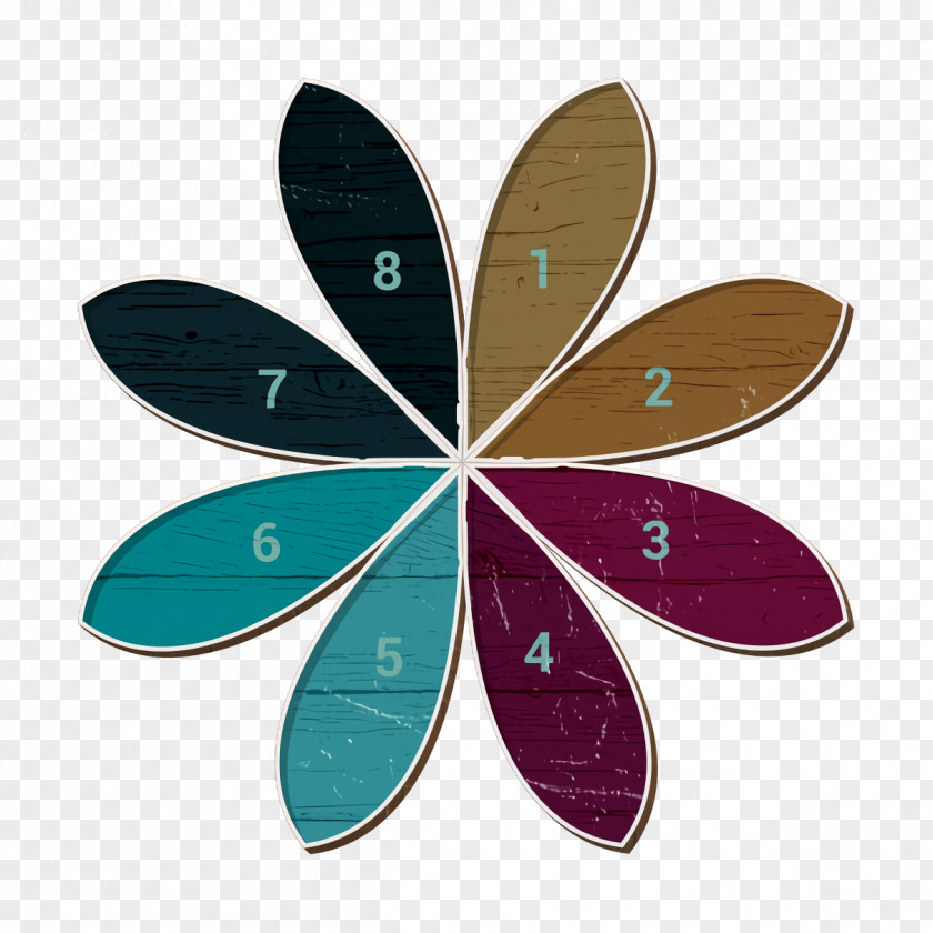 Flower Petal Analytics Icon Infographic Pie Chart PNG