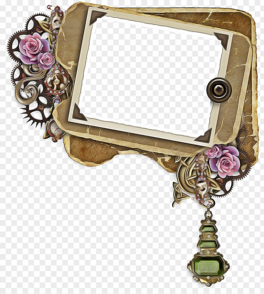 Mirror Rectangle Background Flower Frame PNG