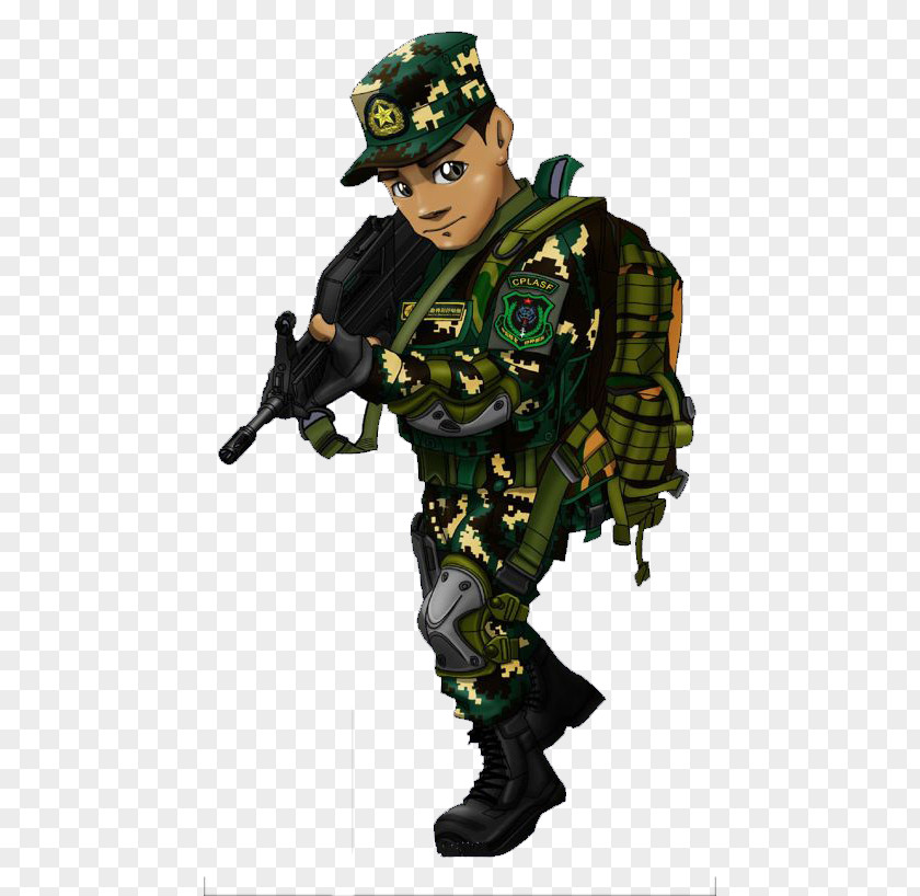 Special Forces Machine Gun Male Soldiers Backpack Creative Task U6211u662fu7279u79cdu5175 Soldier Avatar PNG