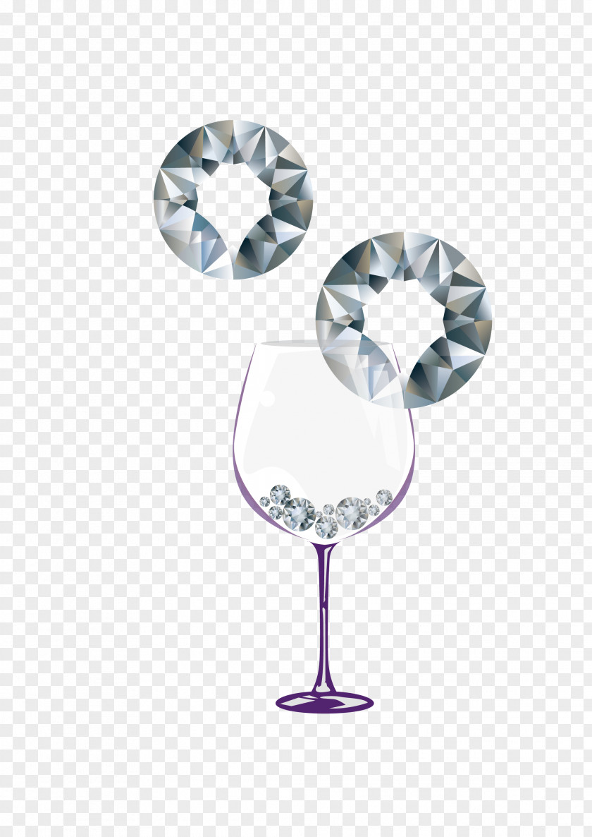 Transparent Diamond Goblet Vector Wine Glass Euclidean Material PNG
