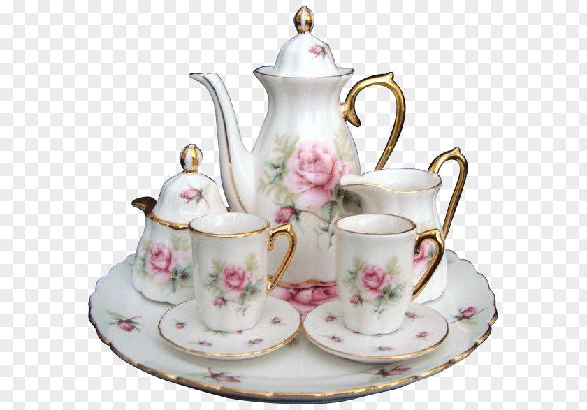 Chinese Tea Set Tableware Porcelain Teapot PNG