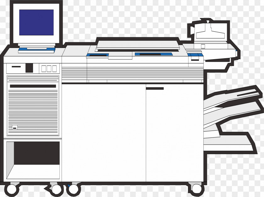 Hand Drawn Printer Paper Output Device PNG