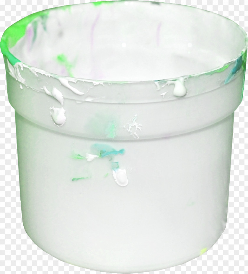 Beautiful White Paint Bucket Painting (Three Panel) Ink Pigment PNG