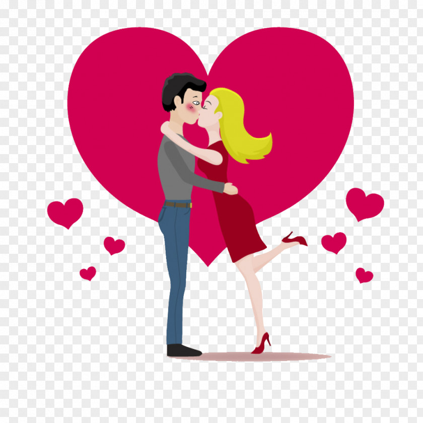 Kiss Young Love Valentines Day Heart PNG