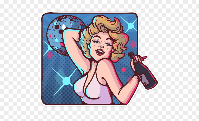 Marilyn Monroe Telegram Sticker Cartoon Legendary Creature PNG