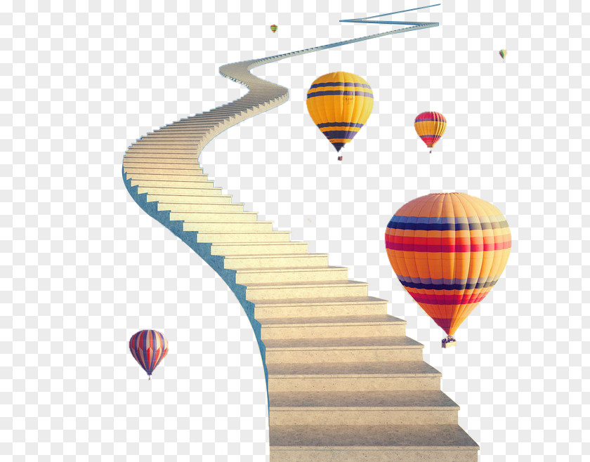 Remote Access Ladder Hot Air Balloon Poster PNG