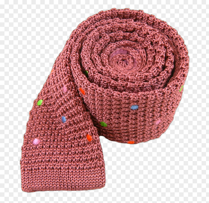 Tie Rose Scarf Crochet Magenta Wool PNG