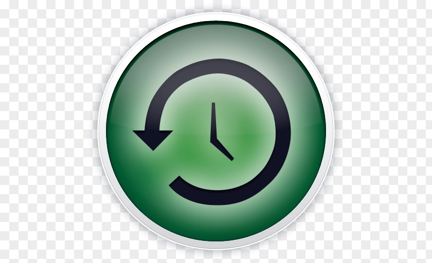 Time Machine Symbol Green Font PNG