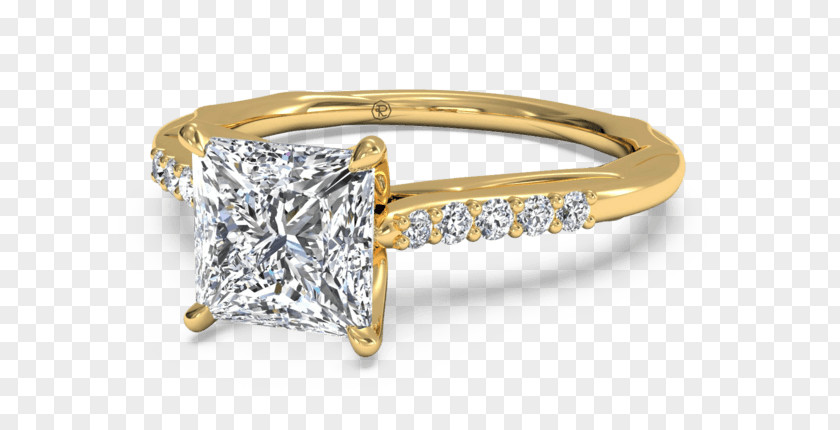 Contemporary Diamond Ring Settings Engagement Białe Złoto PNG