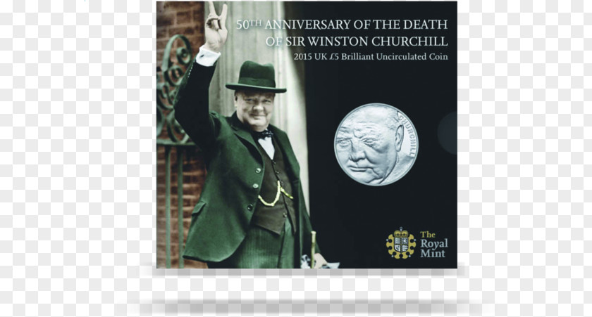 Winston-churchill Five Pounds Death Anniversary Royal Mint Coin PNG