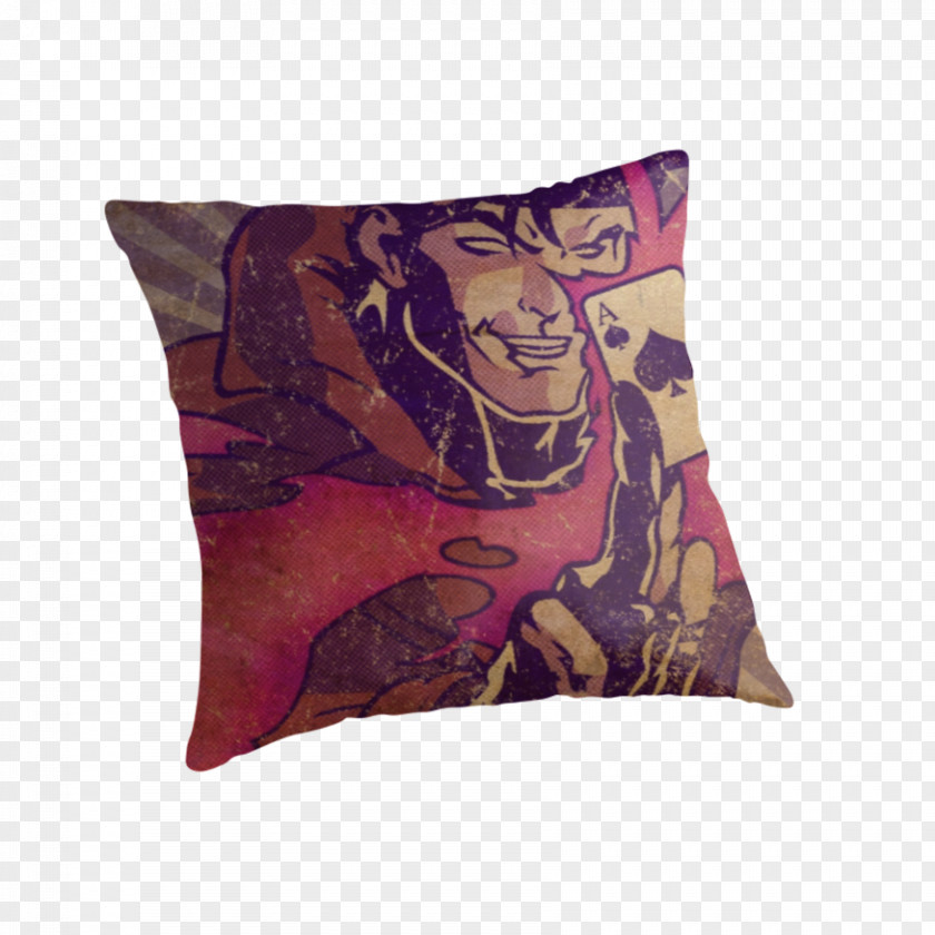 Gambit Throw Pillows Cushion Purple Violet PNG
