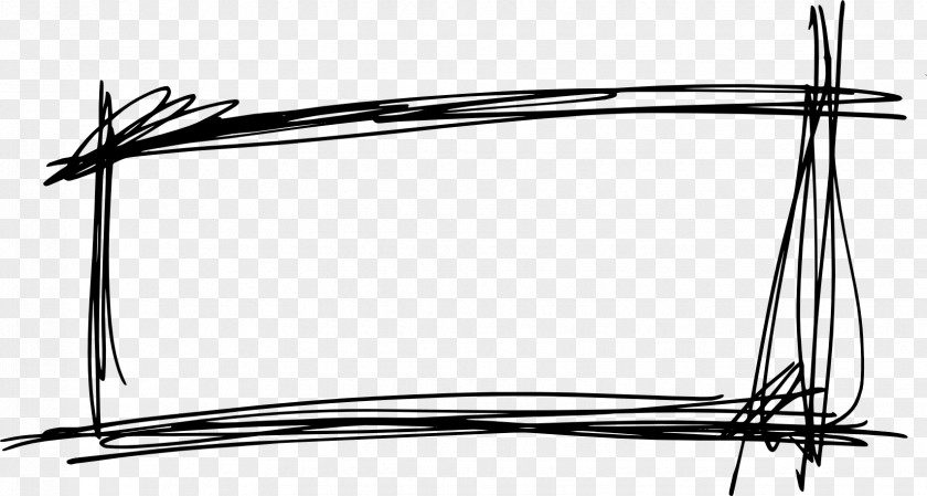 Rectangle Doodle Line Drawing PNG