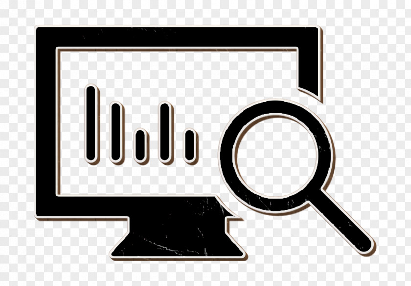Technology Icon Magnifying Glass Analytics Monitor PNG