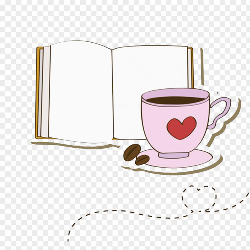 Reading Tea Coffee Cup Cafe Drawing PNG