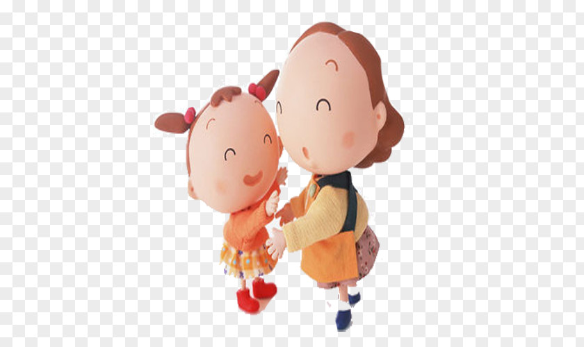 Child And Mother Cartoon PNG