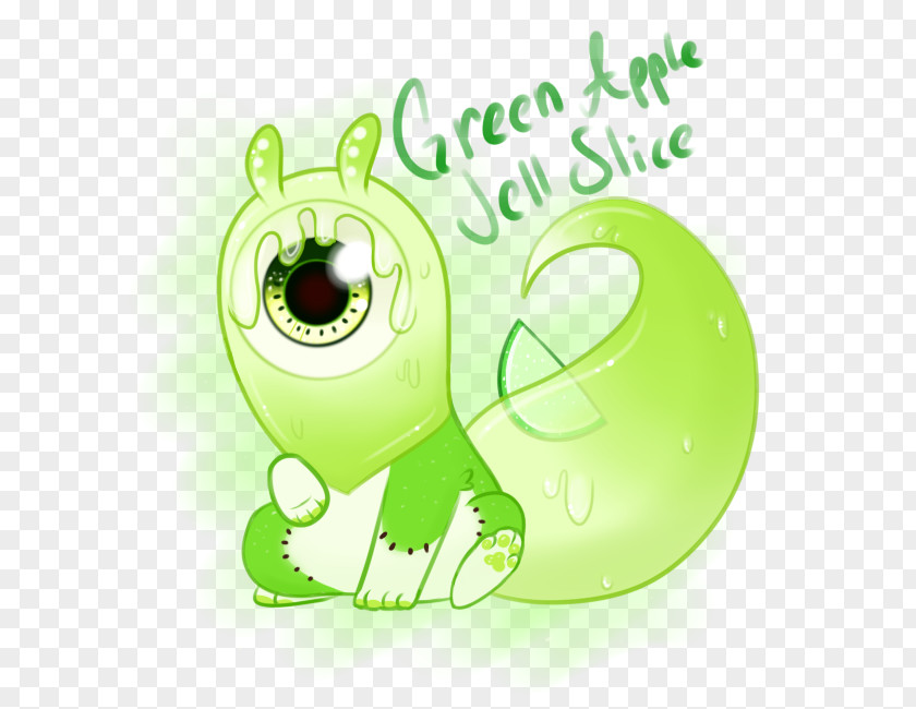 Green Apple Slice Tree Frog Product Design Logo PNG