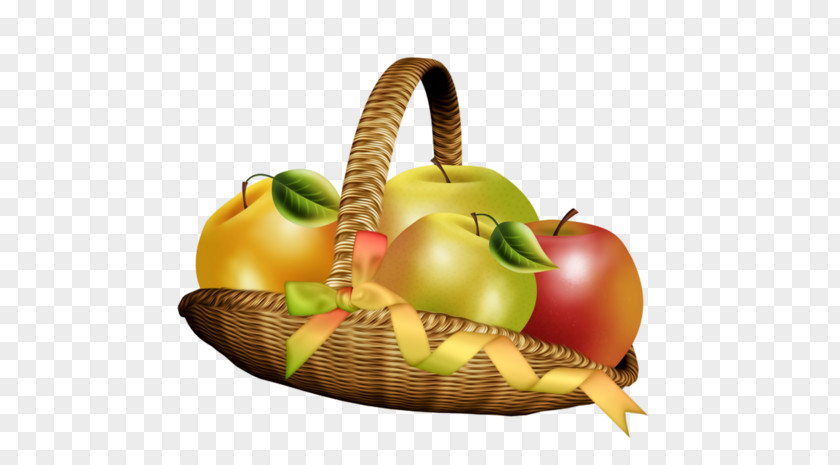 Natural Foods Wicker Basket Fruit Apple PNG