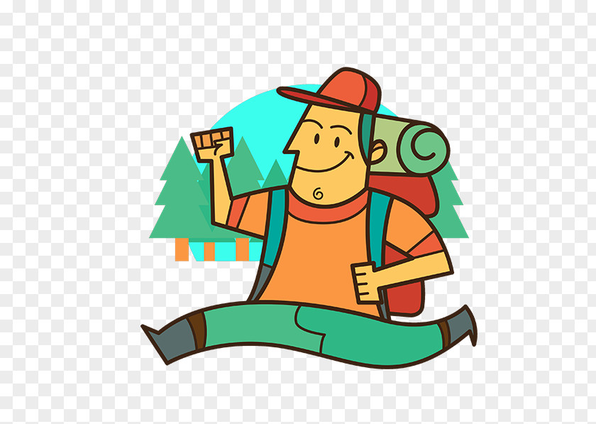 Cartoon Painted Travelers Travel Drawing Illustration PNG