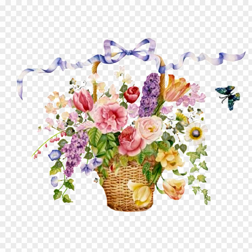 Flower Basket Bouquet Floral Design Birthday Picture Frames PNG