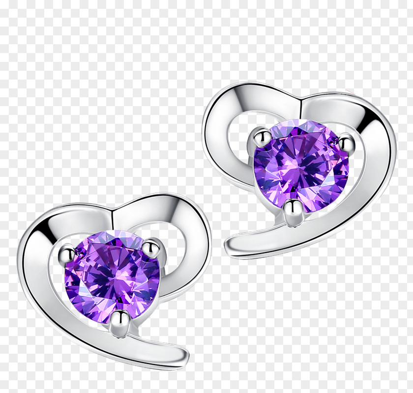 Purple Terrible Shape Earrings Earring Sterling Silver Cubic Zirconia Jewellery PNG