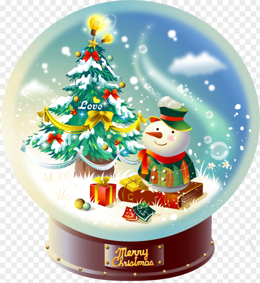 Christmas Snow Globes Ornament Clip Art PNG