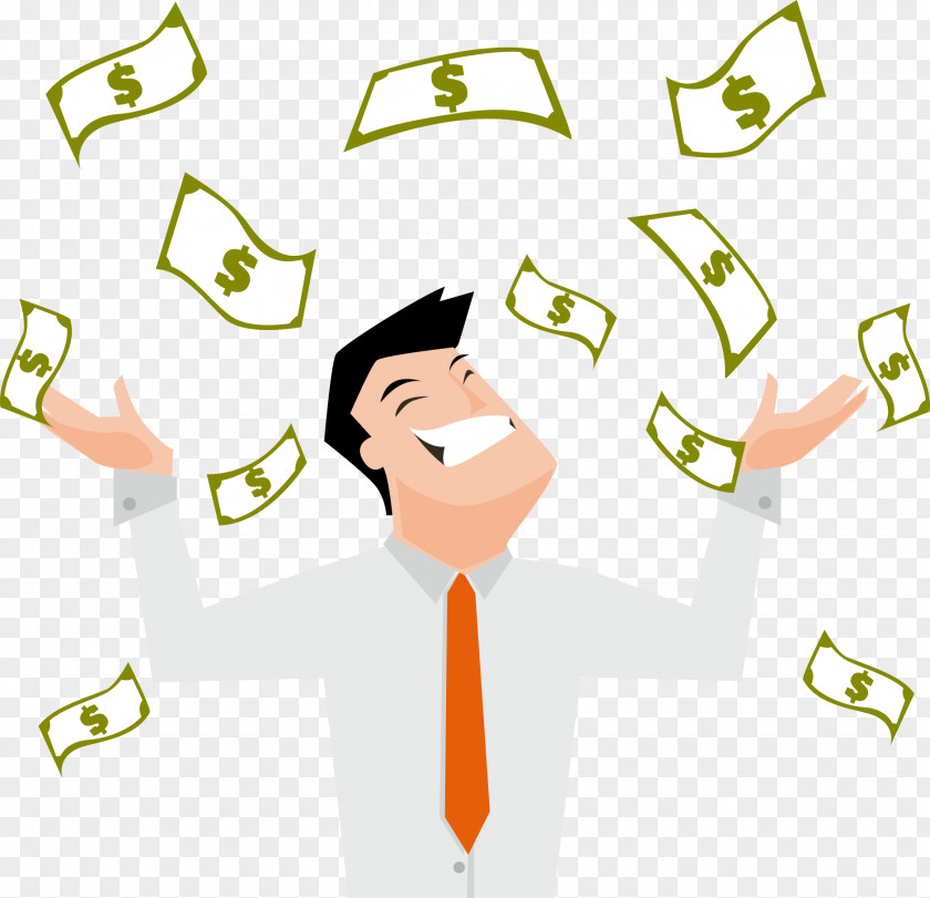 Happy Business Man With Currency Money Pixnet Mobile Marketing Automation PNG