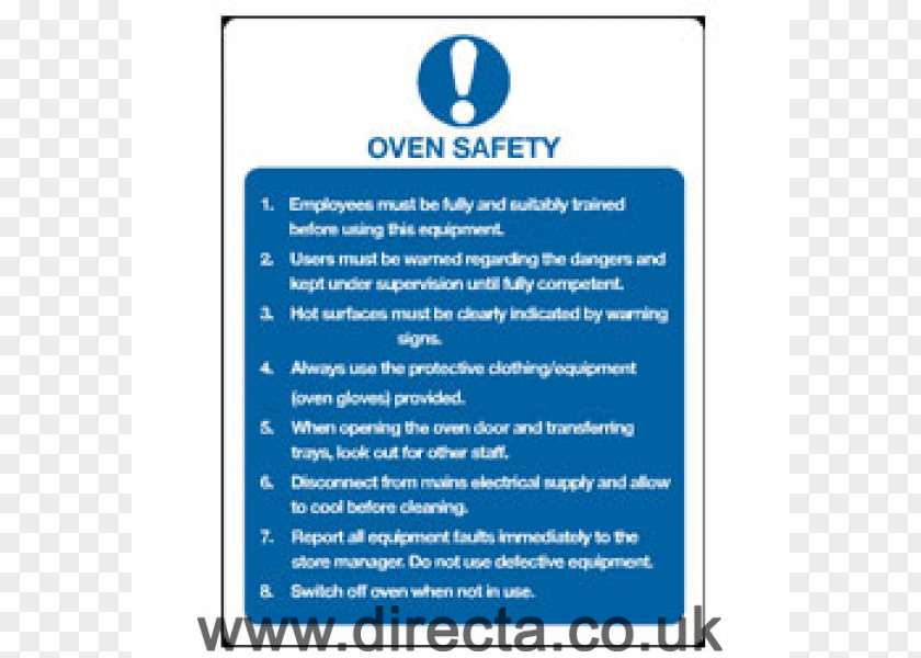 Kitchen Safety Oven Personal Protective Equipment Sign PNG