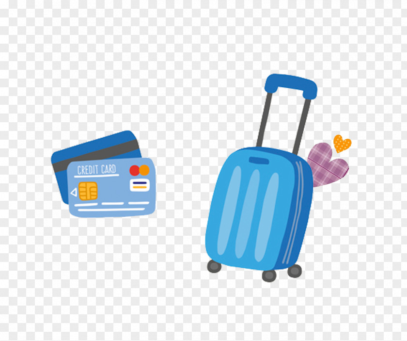 Suitcases And Bank Cards Taxi Travel PNG